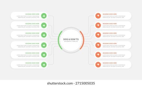 Dos and Don'ts Infographic Template: Comparison, Checklist, Business, and Educational Design