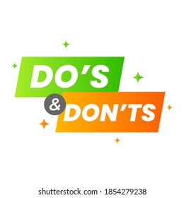 Do's and don'ts label icon badge vector