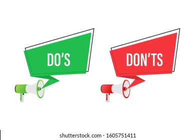 Do's and Don'ts like thumbs up or down. flat simple thumb up symbol minimal round logotype element set graphic design isolated on white. Vector stock illustration.