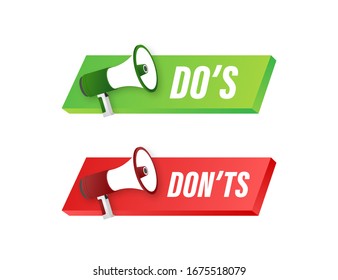 Dos and Donts like thumbs up or down. flat simple thumb up symbol minimal round logotype element set graphic design isolated on white. Vector stock illustration.