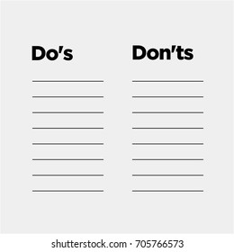 Do's and Don'ts List