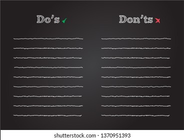 Do's And Don'ts List In Chalkboard