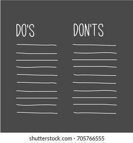 Do's and Don'ts List in Handwritten Style