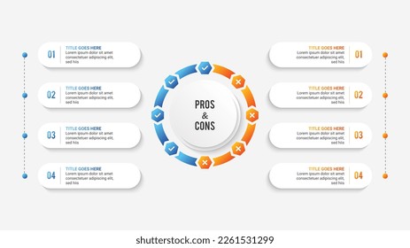 Dos and Don'ts, Pros and Cons, Comparison Chart Infographic Template Design