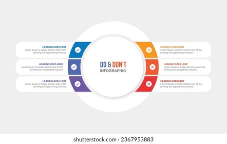 Dos and Don'ts, Pros and Cons, Comparison Infographic Design Template