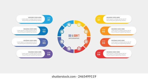 Dos and Don'ts, Pros and Cons, Comparison Infographic Design Template