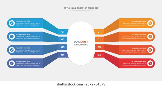 Dos and Don'ts, Pros and Cons, Comparison Infographic Design Template