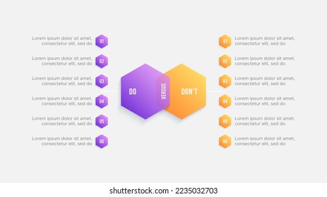 Dos and Don'ts, Pros and Cons, VS, Versus Comparison Infographic Design Template