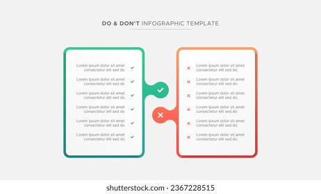 Dos and Don'ts, Pros and Cons, VS, Versus Comparison Infographic Design Template