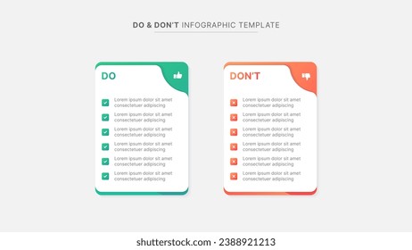 Dos and Don'ts, Pros and Cons, VS, Versus Comparison Infographic Design Template