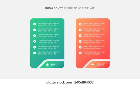 Dos and Don'ts, Pros and Cons, VS, Versus Comparison Infographic Design Template	