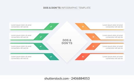 Dos and Don'ts, Pros and Cons, VS, Versus Comparison Infographic Design Template