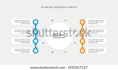 Dos and Don'ts, Pros and Cons, Vs, Versus Comparison Circle Infographic Design Template