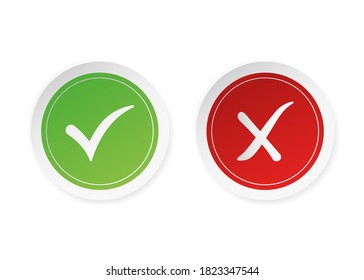 Do's and don'ts red and green stickers. Simple flat modern info logotype graphic design isolated on white background. Concept of rules of conduct for people like fail or incorrect decision.