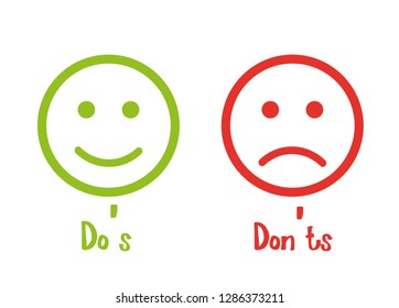 Do's don'ts signs smile