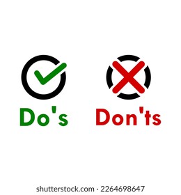 Do's and Don'ts symbol vector logo template illustration.