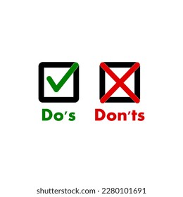 Do's and Don'ts symbol vector logo template illustration.