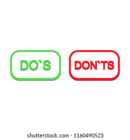 Dos and Don`ts, Vector icon. 