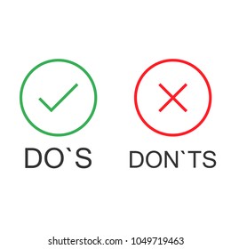 Do's and Don'ts vector icon illustration