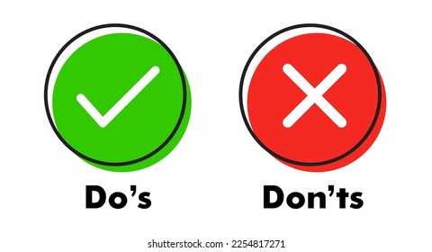 Do's And Don'ts Vector Icon Red Green Illustration