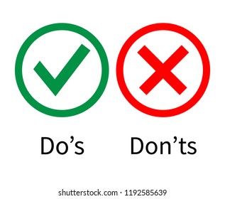 Do's and Don'ts vector icons. Vector illustration. EPS10