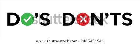 DO'S AND DON'TS vector sign designs set
