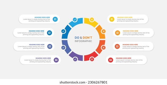 Dos and Don'ts, Versus Comparison Circle Infographic Design Template