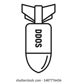 Dos hacker bomb icon. Outline dos hacker bomb vector icon for web design isolated on white background