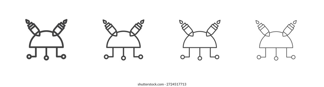 DOS-Symbolkonzept Lineares Piktogramm. Einfache Elementgrafik.