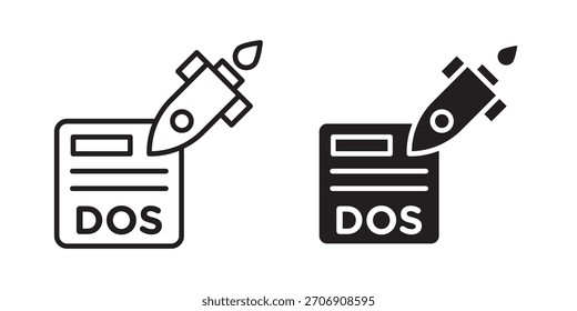Ícone do DOS, ícone de estilo de estrutura de tópicos para site ou aplicativo móvel, gráficos vetoriais
