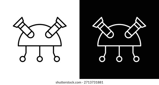 DOS-Symbol. Einfaches flaches Symbol. Piktogramm-Illustration mit perfektem schwarzem Umriss