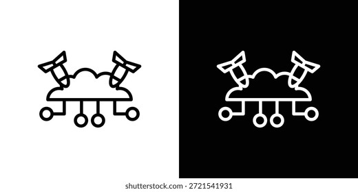 DOS-Symbol in trendigem Strich dünnen linearen Stil.