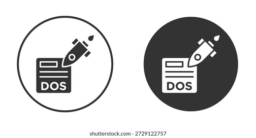 DOS icon vector silhouette in black. simple flat icon vector.