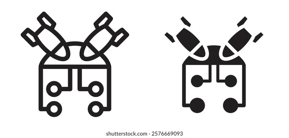 DOS icons in outline and stroke versions