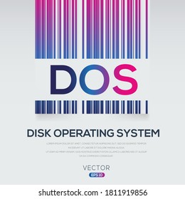 DOS mean (disk operating system),Vector illustration.