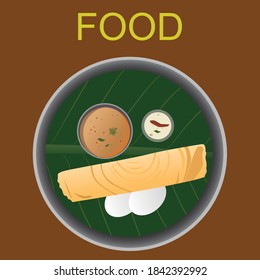 dosa sambhar and chutney vector design