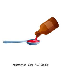 Dosage Cough Syrup Icon. Cartoon Of Dosage Cough Syrup Vector Icon For Web Design Isolated On White Background