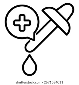 Ilustración del Vector del icono de la dosis, fondo blanco