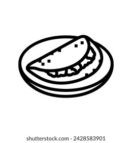 icono de línea de cocina india de dosas vector. signo de cocina india de dosas. símbolo de contorno aislado ilustración negra