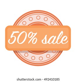 Doscount icon in cartoon style isolated on white background. Label symbol stock vector illustration.