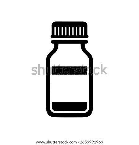 Dose bottle silhouette icon vector flat design.