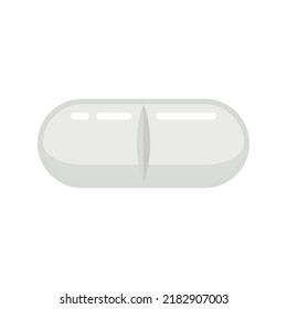 Dose capsule pill icon. Flat illustration of dose capsule pill vector icon isolated on white background