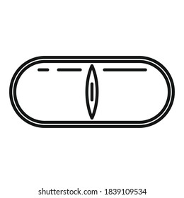 Dose capsule pill icon. Outline dose capsule pill vector icon for web design isolated on white background
