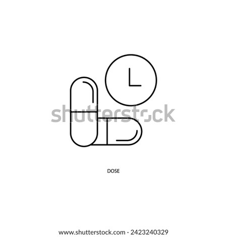 dose concept line icon. Simple element illustration. dose concept outline symbol design.