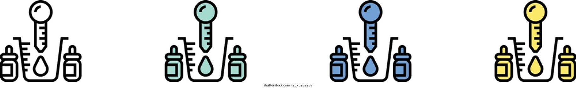 dose icon. Outline, Green, Blue and Yellow Style Design Isolated On White Background