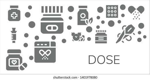 dose icon set. 11 filled dose icons.  Simple modern icons about  - Drugs, Medicine, Syringe, Pills, Drug, Needle
