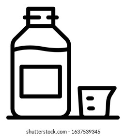 Dose syrup bottle icon. Outline dose syrup bottle vector icon for web design isolated on white background