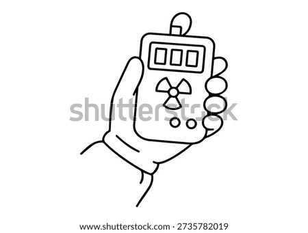 Dosimeter in hand line icon vector on a white background
Vector line icon
