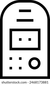 Icono del dosímetro. Diseño de estilo lineal delgado aislado sobre fondo blanco