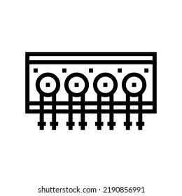 dosing pump aquarium fish line icon vector. dosing pump aquarium fish sign. isolated contour symbol black illustration